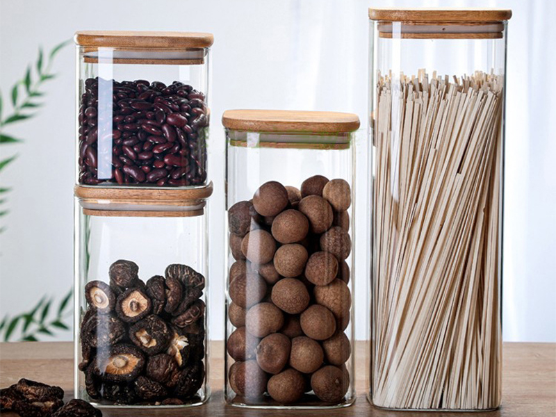Glass Square Storage Jars