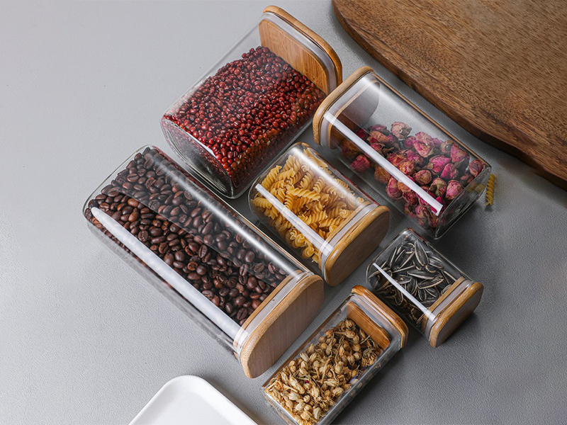 Glass Square Storage Jars