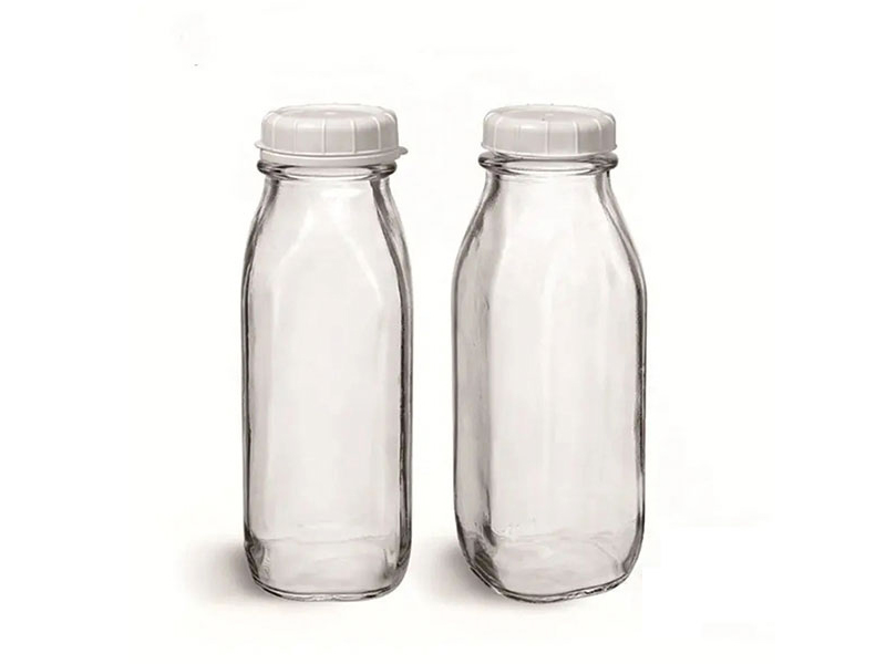 Square Glass Milk Bottles 100ml 300ml 500ml 1000ml