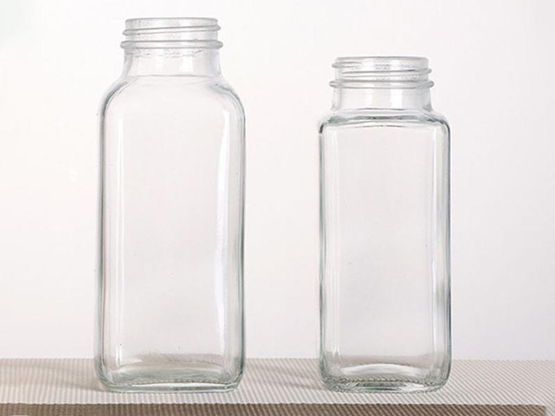 Square Glass Beverage Bottle
