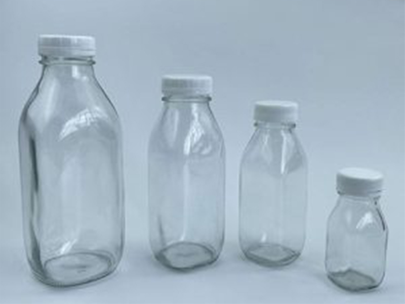 Square Glass Milk Bottles