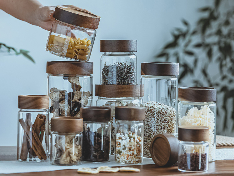 Glass Spice Jars With Wooden Lids