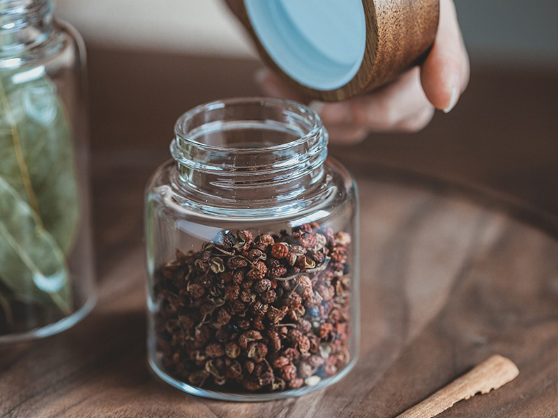 Glass Spice Jars With Wooden Lids