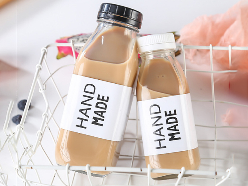 Square Glass Milk Bottles
