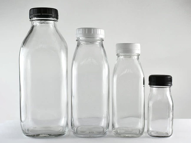 Square Glass Milk Bottles