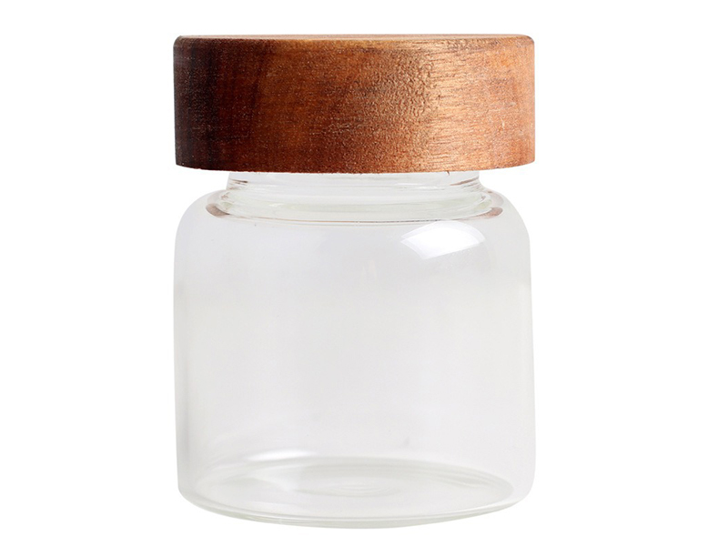 Glass Food Spice Jars With Wooden Lids 120ml - 1300ml
