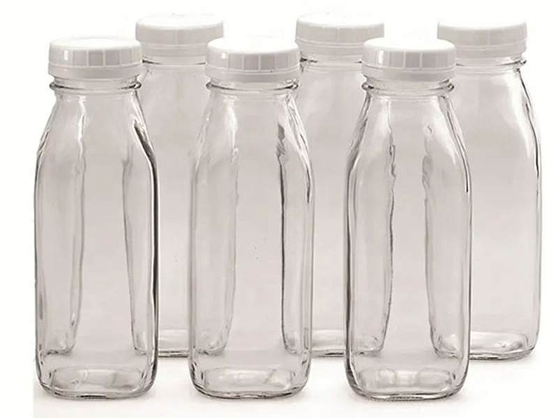 Square Glass Milk Bottles