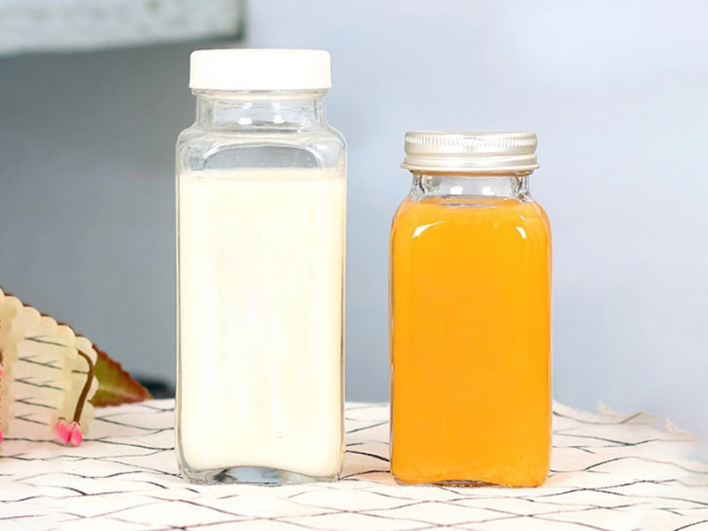 Square Glass Beverage Bottle