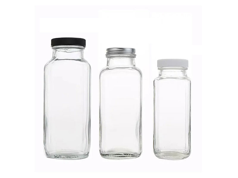 Square Glass Beverage Bottle