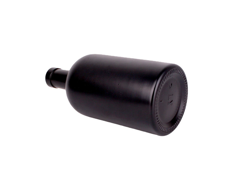 Black Frosted Glass Vodka Bottle