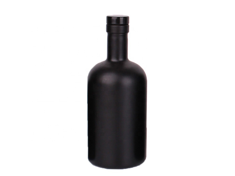 Black Frosted Glass Vodka and Oil Bottle 200ml 375ml 500ml 750ml 1000ml