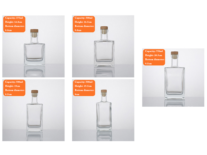 Square Glass Liquor Bottle