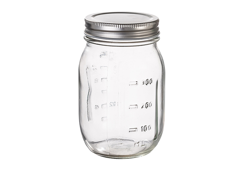 Glass Mason Jars With Scale 500ml