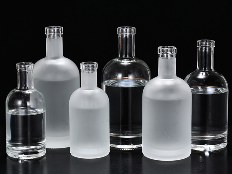Black Frosted Glass Vodka Bottle