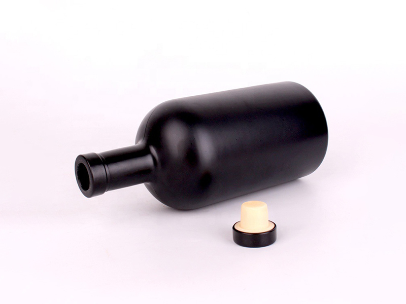 Black Frosted Glass Vodka Bottle
